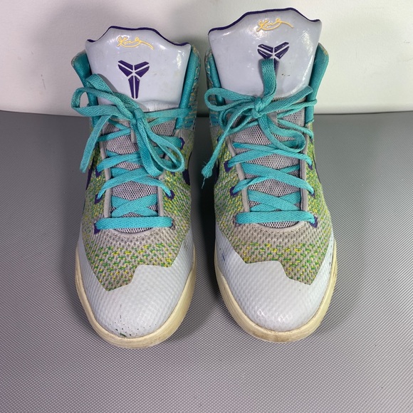 Nike Kobe 9 Elite Hero Expression Grey Turquoise Purple 630847-005 Size 7 Y - Picture 2 of 7